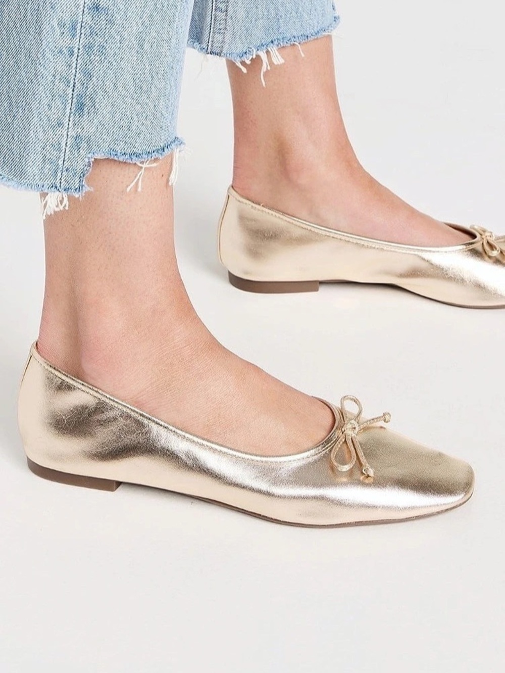 Schutz Arissa Metallic Bow Flats US 8.5